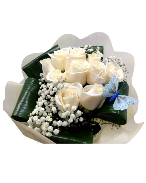 Bouquets de 10 rosas blancas -452