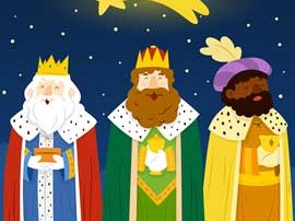 recibe a los reyes magos con flores